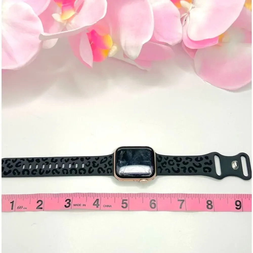 2 Pack Apple Watch Bands 38 40 Matte Black & Blush Leopard NEW